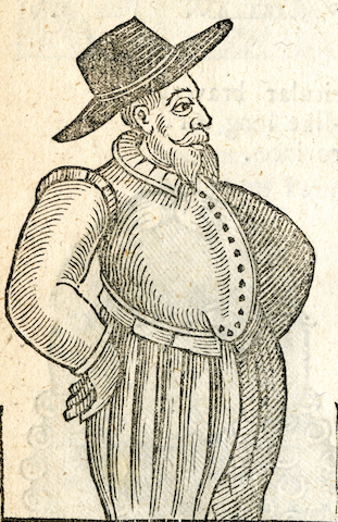 woodcut of dapper-looking large man