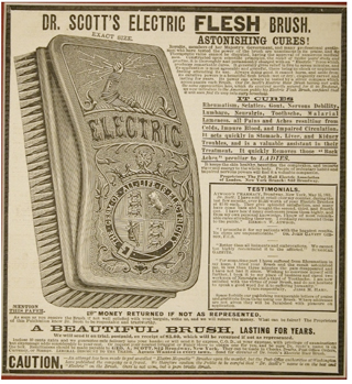 advertisement for Dr. Scott's Electric FLESH BRUSH