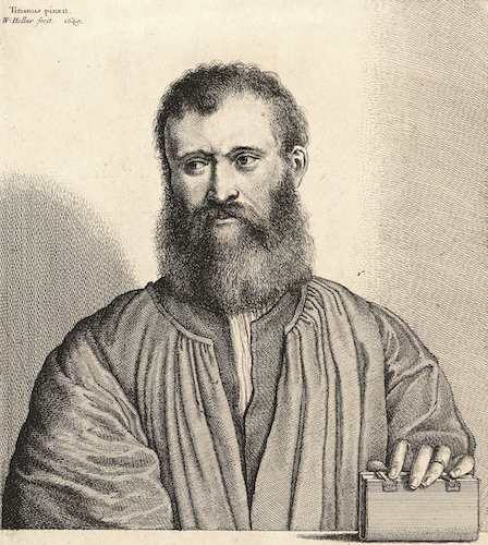 engraving of Giovanni della Casa grimacing